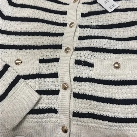 Abercrombie Kids Black and White Striped Cardigan - Picture 4 of 4